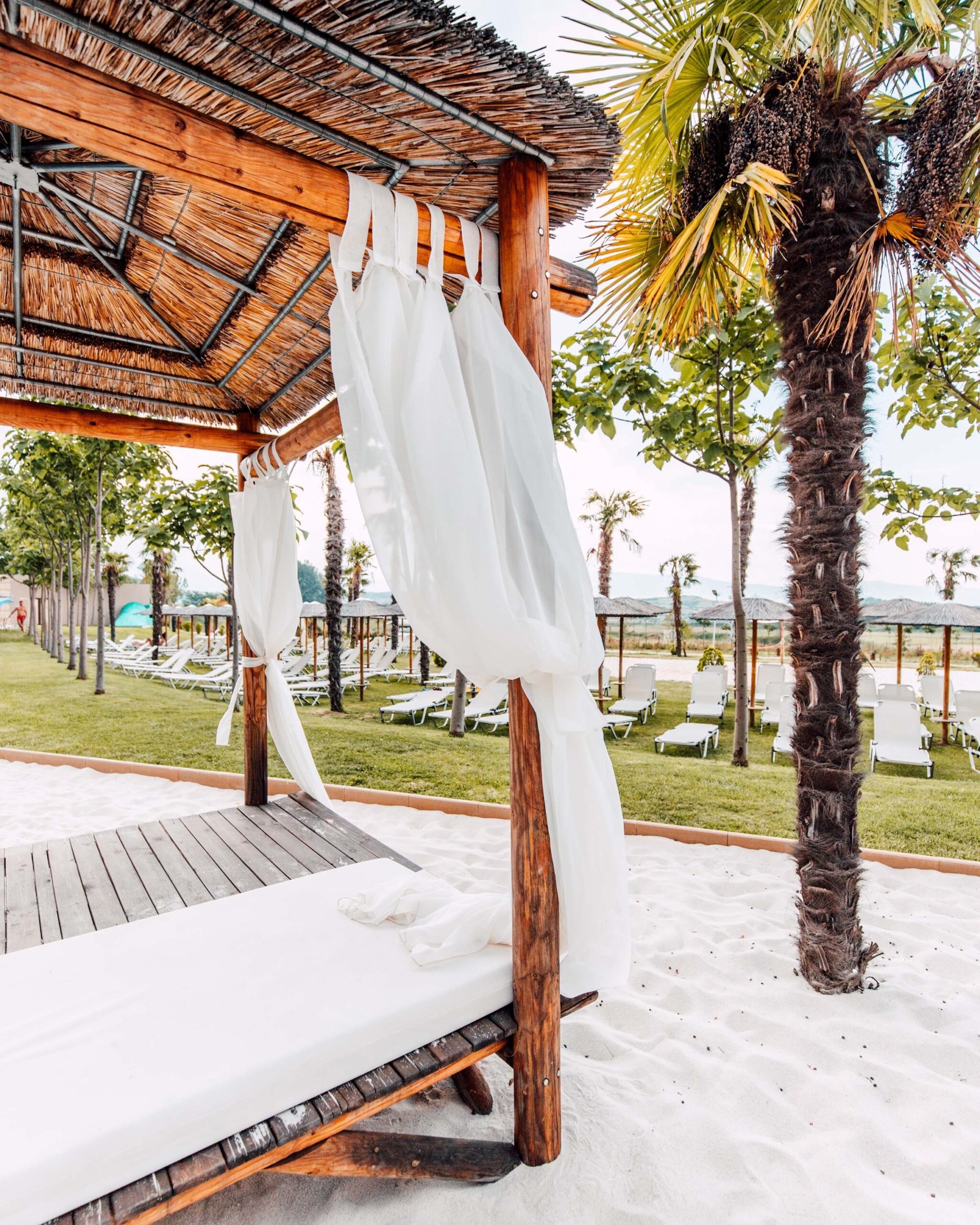 cabana bed at Caribbean resort