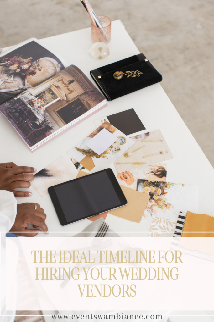 Wedding Planner working on ideal timeline to book wedding vendors