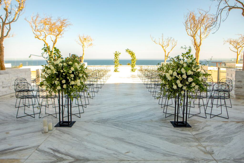 Ceremony set up at Le Blanc resort in Cancun Mexico 